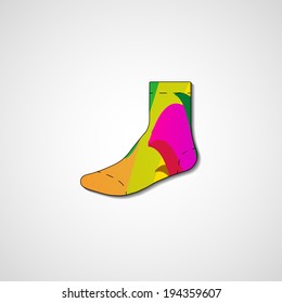 Abstract illustration on sock, template editable.