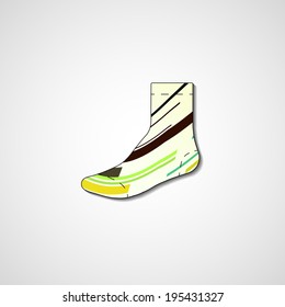 Abstract illustration on sock, template editable.