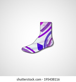 Abstract illustration on sock, template editable.