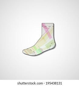 Abstract illustration on sock, template editable.