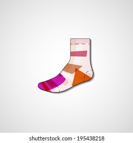Abstract illustration on sock, template editable.