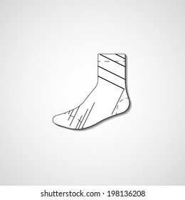 Abstract illustration on sock, template editable.