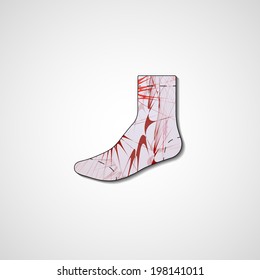 Abstract illustration on sock, template editable.