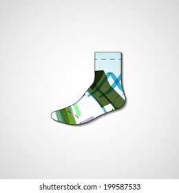 Abstract illustration on sock, template editable.
