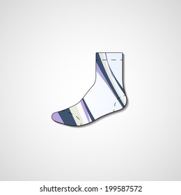 Abstract illustration on sock, template editable.