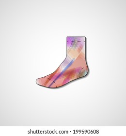 Abstract illustration on sock, template editable.