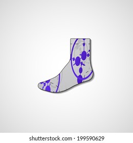 Abstract illustration on sock, template editable.