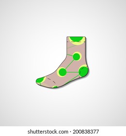 Abstract illustration on sock, template editable.