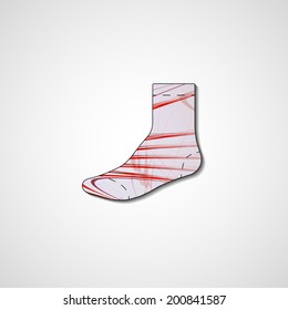 Abstract illustration on sock, template editable.