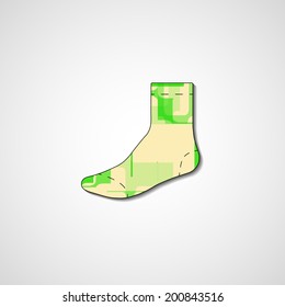 Abstract illustration on sock, template editable.