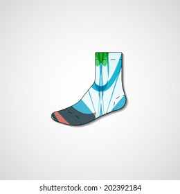 Abstract illustration on sock, template editable.