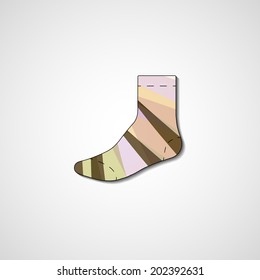 Abstract illustration on sock, template editable.