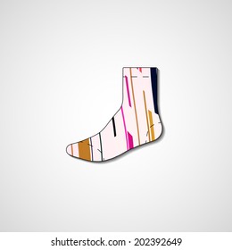 Abstract illustration on sock, template editable.
