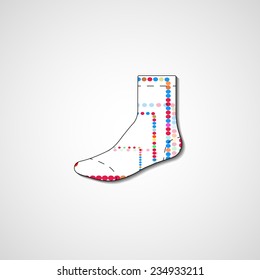 Abstract illustration on sock, template editable.