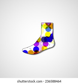 Abstract illustration on sock, template editable.