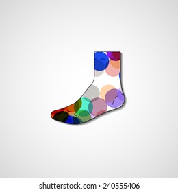 Abstract illustration on sock, template editable.