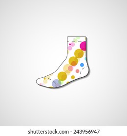 Abstract illustration on sock, template editable.