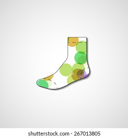 Abstract illustration on sock template editable.