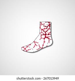 Abstract illustration on sock template editable.