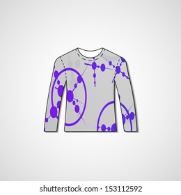 Abstract illustration on sweater, template editable.