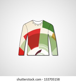 Abstract illustration on sweater, template editable.