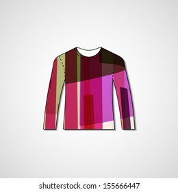 Abstract illustration on sweater, template editable.