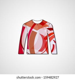 Abstract illustration on sweater, template editable.