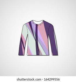 Abstract illustration on sweater, template editable.