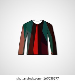 Abstract illustration on sweater, template editable.
