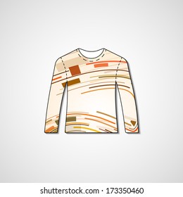 Abstract illustration on sweater, template editable.