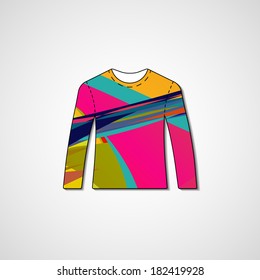 Abstract illustration on sweater, template editable.