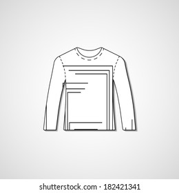 Abstract illustration on sweater, template editable.