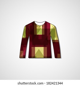 Abstract illustration on sweater, template editable.