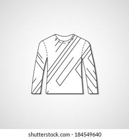 Abstract illustration on sweater, template editable.