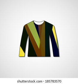 Abstract illustration on sweater, template editable.