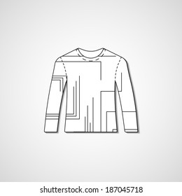 Abstract illustration on sweater, template editable.