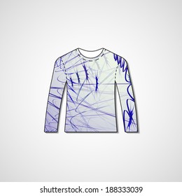 Abstract illustration on sweater, template editable.