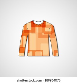 Abstract illustration on sweater, template editable.