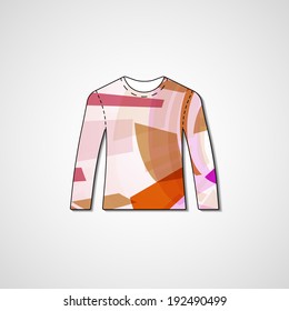 Abstract illustration on sweater, template editable.