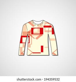 Abstract illustration on sweater, template editable.
