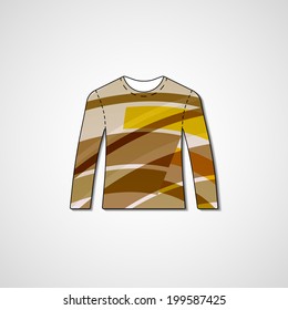 Abstract illustration on sweater, template editable.