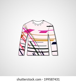 Abstract illustration on sweater, template editable.