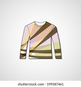 Abstract illustration on sweater, template editable.