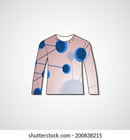 Abstract illustration on sweater, template editable.