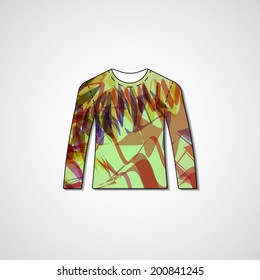 Abstract illustration on sweater, template editable.