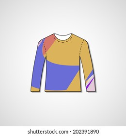 Abstract illustration on sweater, template editable.