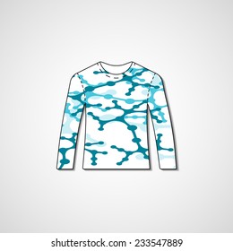 Abstract illustration on sweater, template editable.