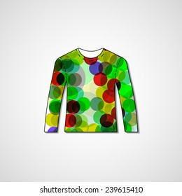Abstract illustration on sweater, template editable.