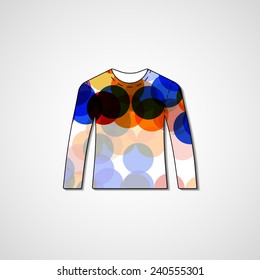 Abstract illustration on sweater, template editable.