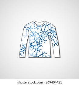 Abstract illustration on sweater, template editable.